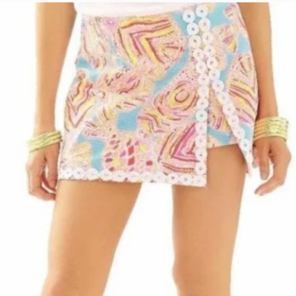 Lilly Pulitzer Lenore skort size 12 NWOT Breakwater blue tini bikini